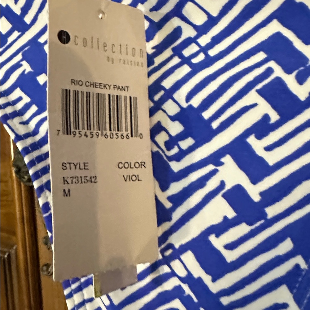 NEW R Collection Blue and White Geometric By Raisins Bandeau Bikini Set Size M - Picture 9 of 9